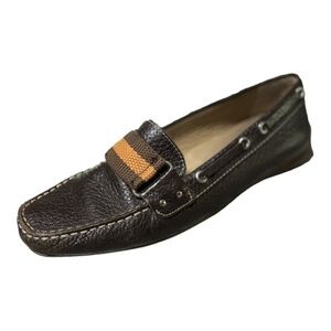 Geox Spira Dark Brown Loafers Size 37.5 / Ladies Size 6 Leather Driving Loafers
